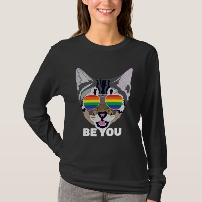 Camiseta Be You Cat  Gay Pride (Frente)