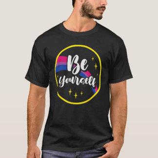 Camiseta Be Yourself Bisexual Rainbow Bi Pride Flag Lgbtq W