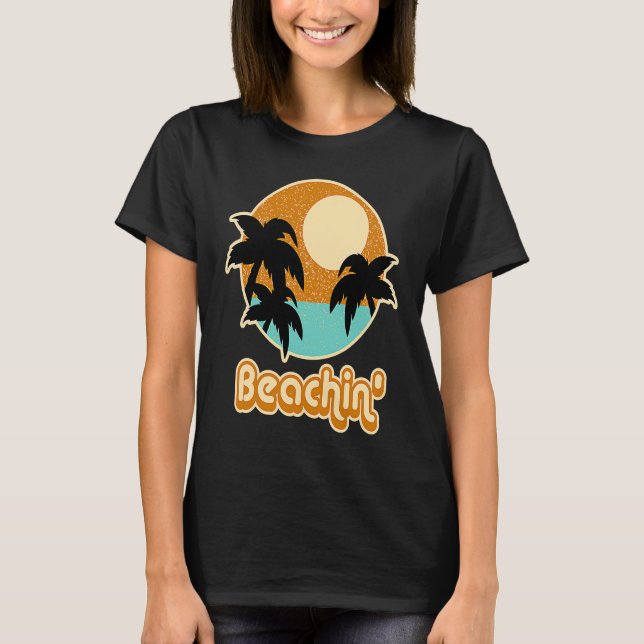 Camiseta Beach   Beaching with Sunset  Palm Beach Holiday (Frente)