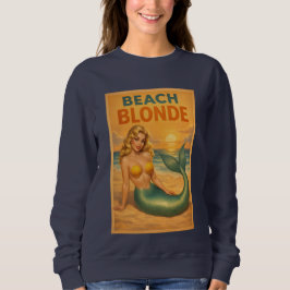Camiseta Beach Blonde Pin-Up Mermaid Art Retro Coastal Life