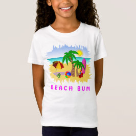 Camiseta Beach Bum Sun Sea e Surf Divertido Garotas Colorid