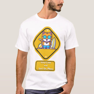 Camiseta Beach Day Essentials: Surfing Cat T Shirt