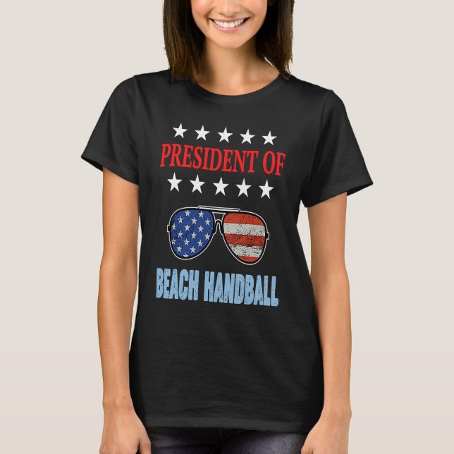 Camiseta Beach Handball Accessories  USA Flag Beach Saying (Frente)