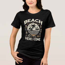 Camiseta Beach Here I Come Tropical Sunset Fun