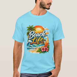 Camiseta Beach Life – Tropical Sunset Surf