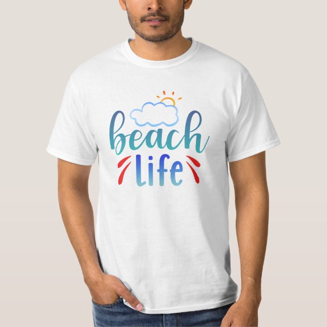 Camiseta Beach Life - Vibrações Costeiras Relaxada (Frente)
