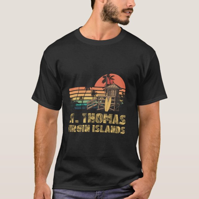 Camiseta Beach Summer Virgens Ilhas Rua Thomas Férias (Frente)