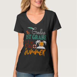 Camiseta Beach Sun Day Of School Happy Last Bye 1rua Grade
