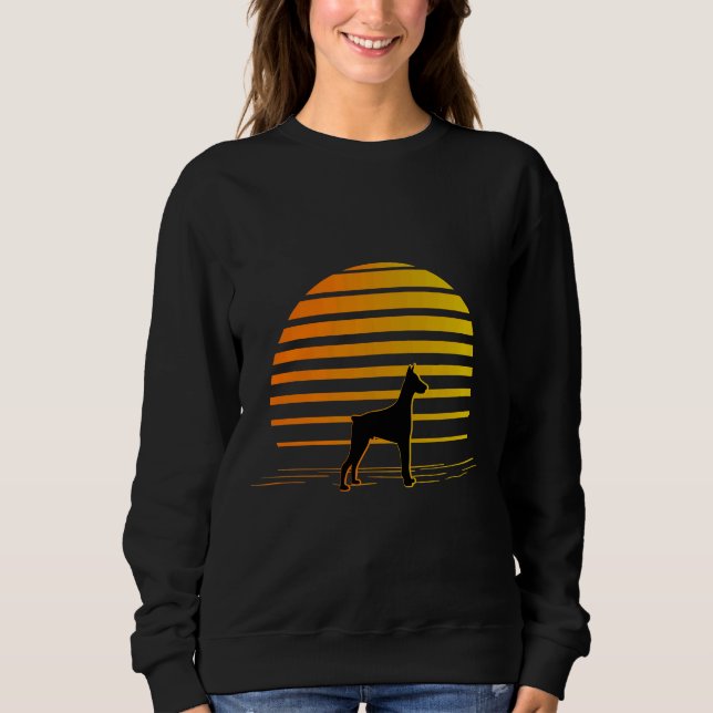 Camiseta Beach Sunset E Doberman Dog (Frente)