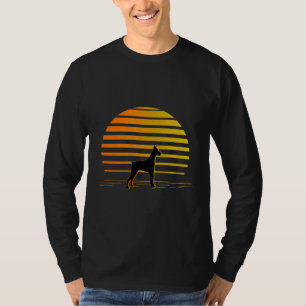 Camiseta Beach Sunset E Doberman Dog