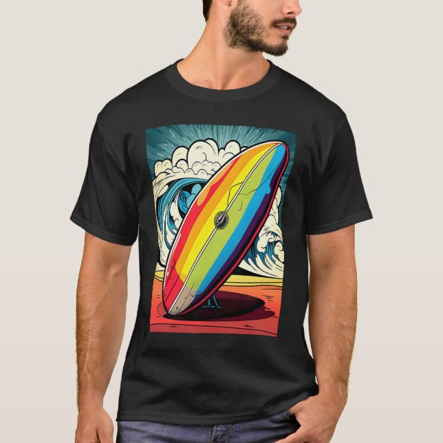 Camiseta Beach Surfing  Pop Style Surfing Mom  1 (Frente)