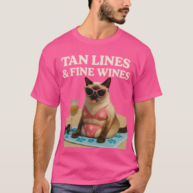 Camiseta Beach themed for Siamese Cat Lovers (Frente)