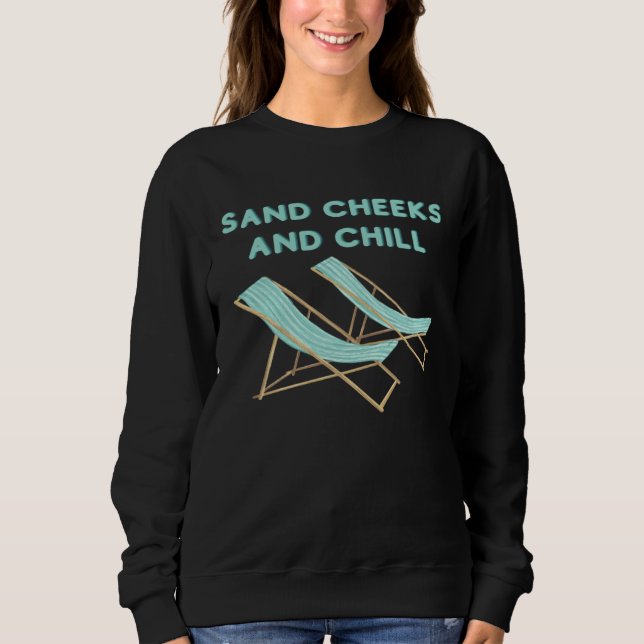 Camiseta Beach Vacation Sand Cheeks and Chill Beachy Chairs (Frente)