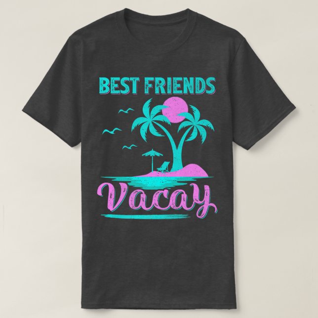 Camiseta Beach Vacation Squad Palm Tree Sunset Best Friend  (Frente do Design)