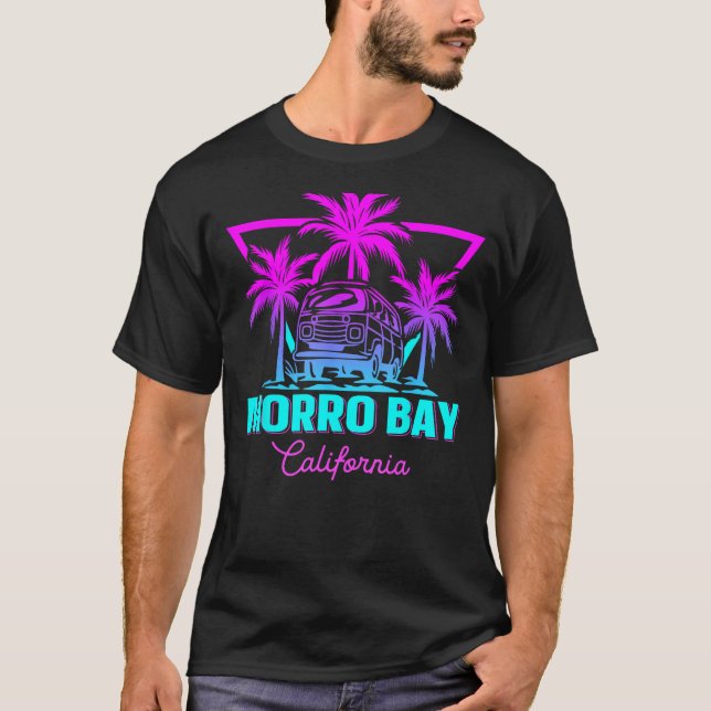 Camiseta Beach Vaporwave Vacation Souvenir Morro Bay (Frente)