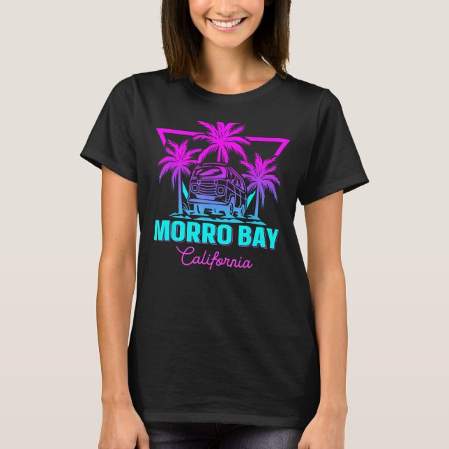 Camiseta Beach Vaporwave Vacation Souvenir Morro Bay (Frente)