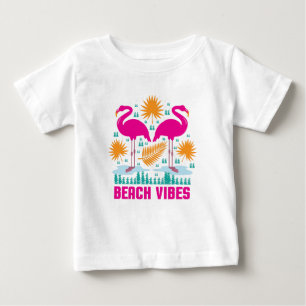 Camiseta Beach Vibes Pink Flamingos-19501
