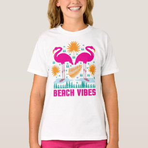 Camiseta Beach Vibes Pink Flamingos-19501