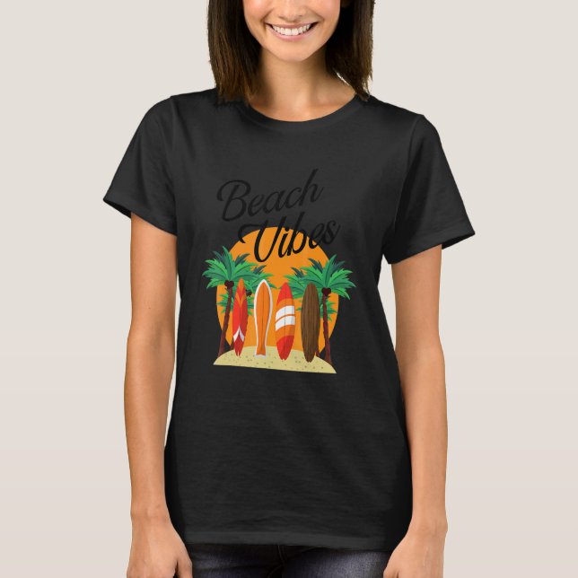 Camiseta Beach Vibes Surfing Summer Beach Vacation 5 (Frente)