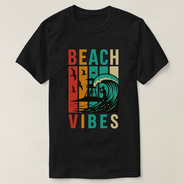 Camiseta Beach Vibes Vintage (Frente do Design)