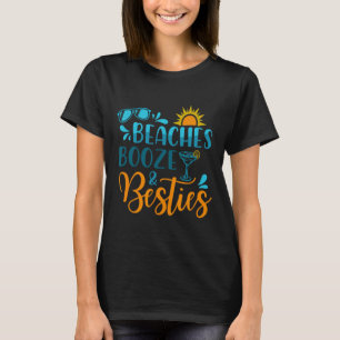 Camiseta Beaches Booze E Besties Engraçado Praia No Verão