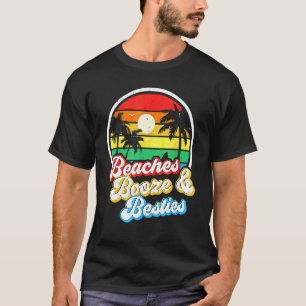 Camiseta Beaches Booze e Besties Fim de Semana Meninos de V