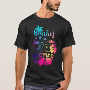 Camiseta Beaches Booze E Besties Girassóis Viagem