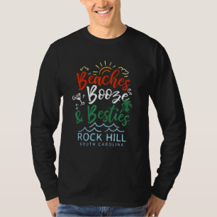 Camiseta Beaches Booze E Besties Rock Hill Summer Sul C