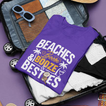 Beaches Booze e Besties Shirt,Festa de solteira