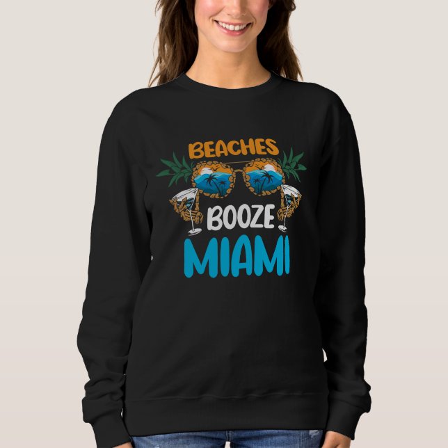 Camiseta Beaches Booze Miami Summer Vacation Party Matching (Frente)