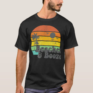 Camiseta Beaches E Booze Retro Beach Vacing Summer Quot