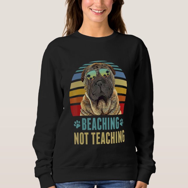 Camiseta Beaching Not Ensino Chinês Shar Pei Dog Summer (Frente)