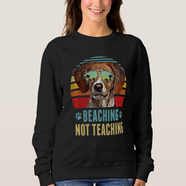 Camiseta Beaching Not Ensino Professor de Cachorro Brittany (Frente)