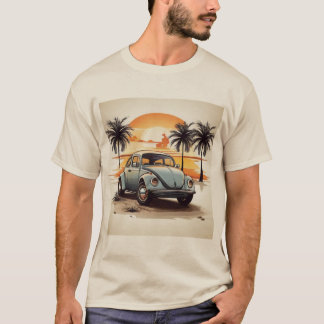 Camiseta "Beachside Beetle Tee - Coastal Vintage Car Lover'