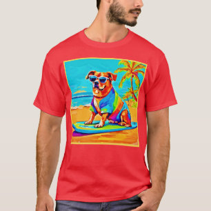 Camiseta Beachside Pup: Charme surfando
