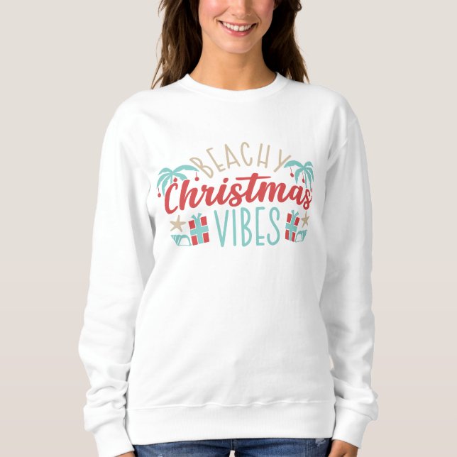 Camiseta Beachy Christmas Vibes Tropical Summer Beach (Frente)