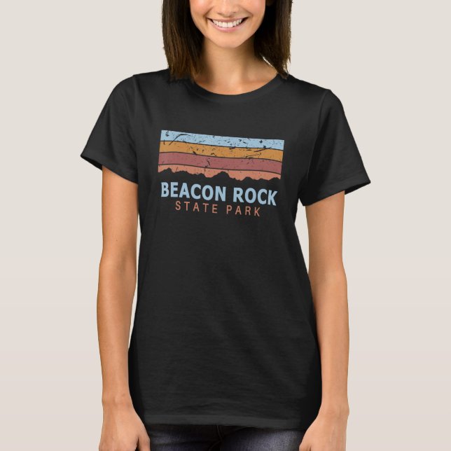Camiseta Beacon Rock State Park Washington Retro Cool (Frente)