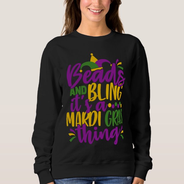 Camiseta Beads and Bling It's a Mardi Gras Thing  Mardi Gra (Frente)