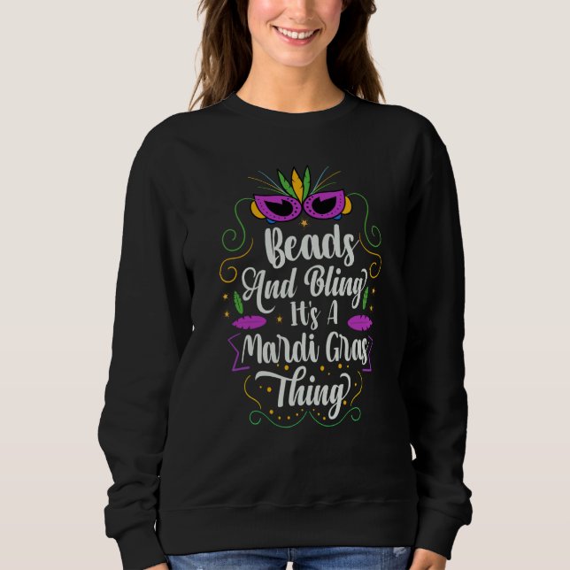Camiseta Beads And Bling It's A Mardi Gras Thing Parade Par (Frente)