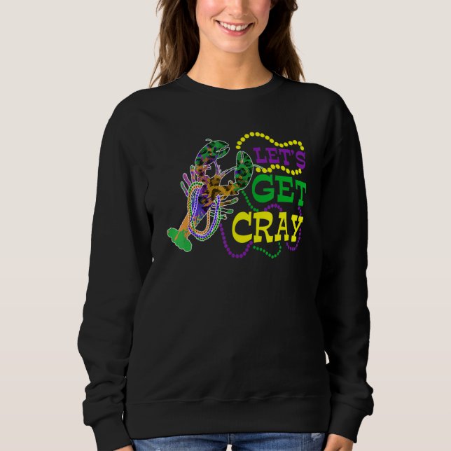 Camiseta Beads Bling Let's Get Cray Dabbing Crawfish Mardi  (Frente)