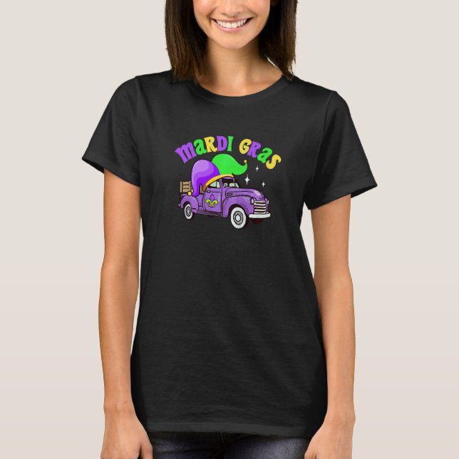 Camiseta Beads Mardi Gras Truck Mardi Gras Hat Kids Boys Gi (Frente)