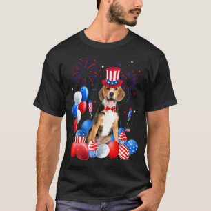 Camiseta Beagle 4 De Julho Balões - Cão De Bandeira America