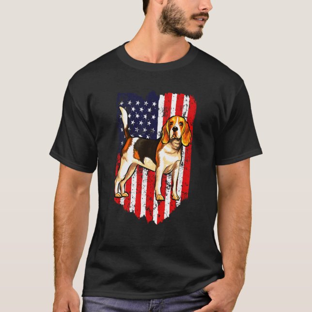Camiseta Beagle 4 De Julho Dos Eua (Frente)