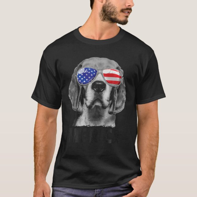 Camiseta Beagle 4 de julho Merica Sunvidles Men USA Ameri (Frente)