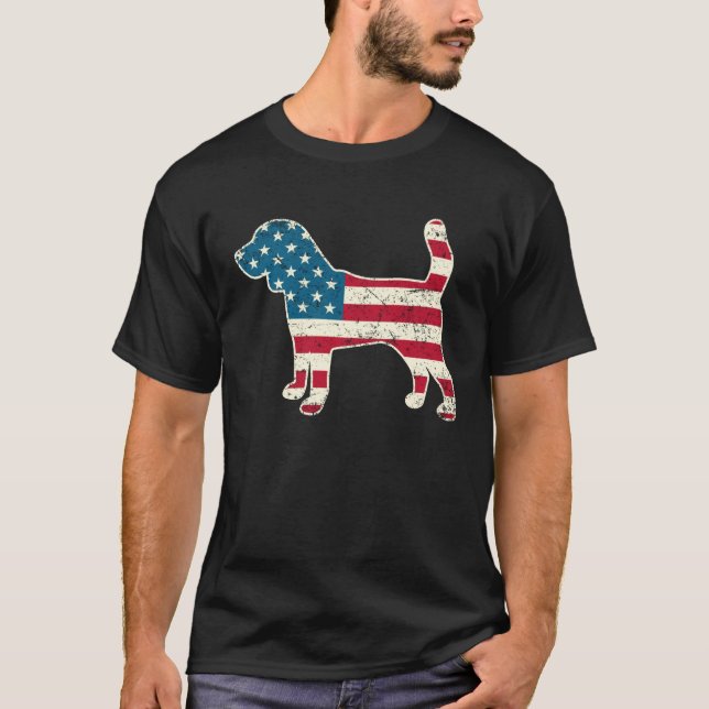 Camiseta Beagle 4th of July Dog  Men Women USA American Fla (Frente)