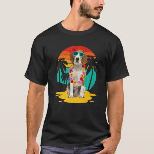 Camiseta Beagle Antigo Usando Óculos de Sol Havaí Verão