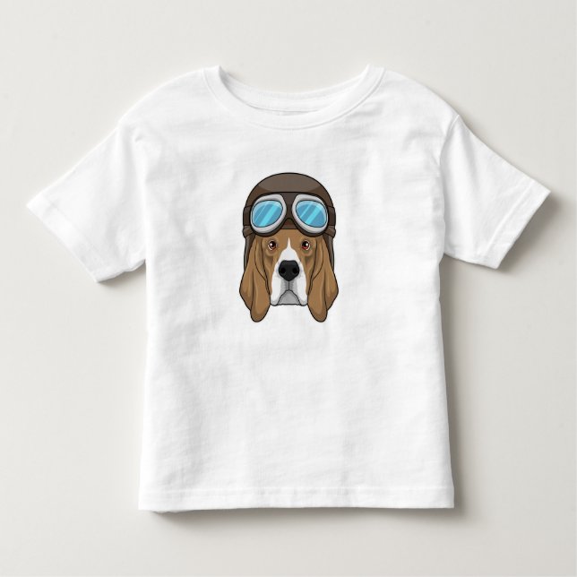 Camiseta Beagle as Pilot with Pilot hat (Frente)