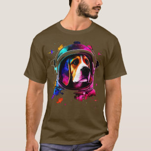 Camiseta Beagle Astronauta Cão Cósmico Espacial Engraçado P