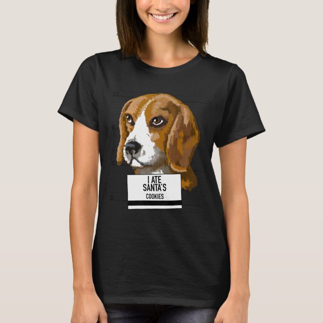 Camiseta Beagle Ate Papais noeis Cookies (Frente)