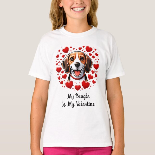 Camiseta Beagle Bliss: Celebrar Dia de os namorados (Frente)